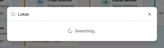 The search window with a candidate found by first name